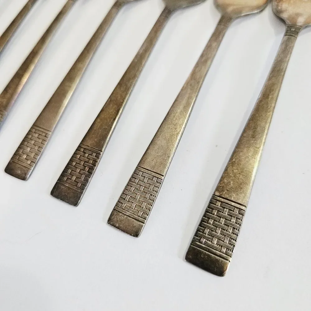 Vintage National Silver Co. Silverplate Cavalcade Pattern Salad Fork Set of 8